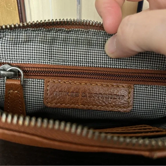 Spikes & Sparrow- Elegant Mini Tan Leather Crossbody/Travel Bag - Picture 9 of 14